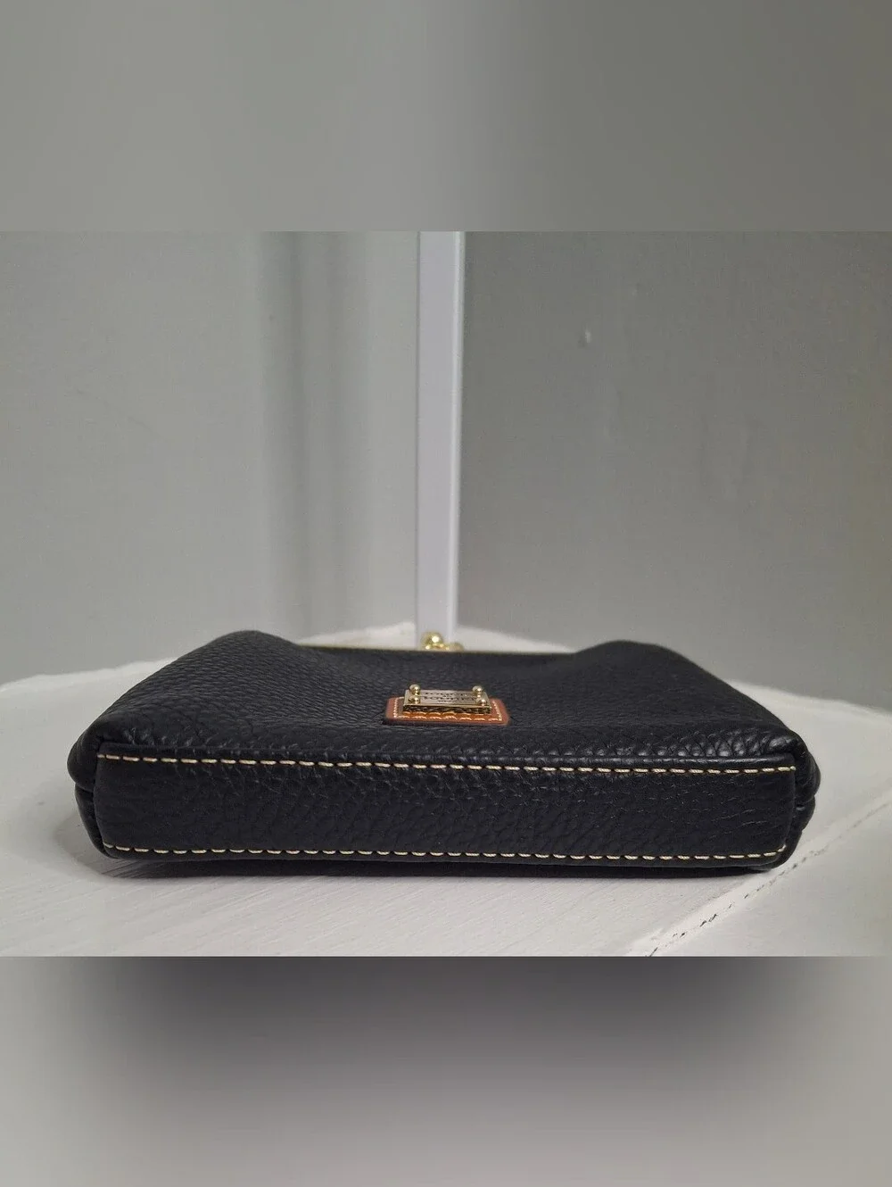 Dooney & Bourke Pebble Grain Large Framed Purse Black Kiss Lock Wallet NWOT